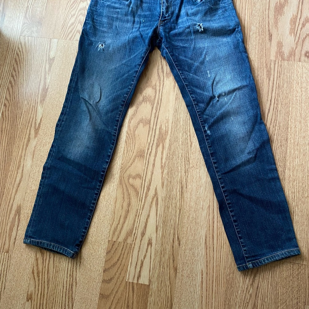 Skinny distress dark wash womens size 48 jeans